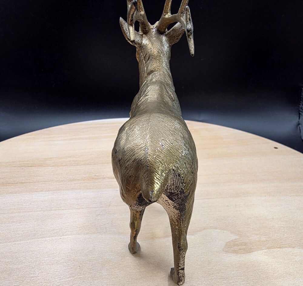 Brass Tone Elk Stag Deer Figurines Set of 3 Wildlife Vintage Made In Japan - Picture 11 of 16